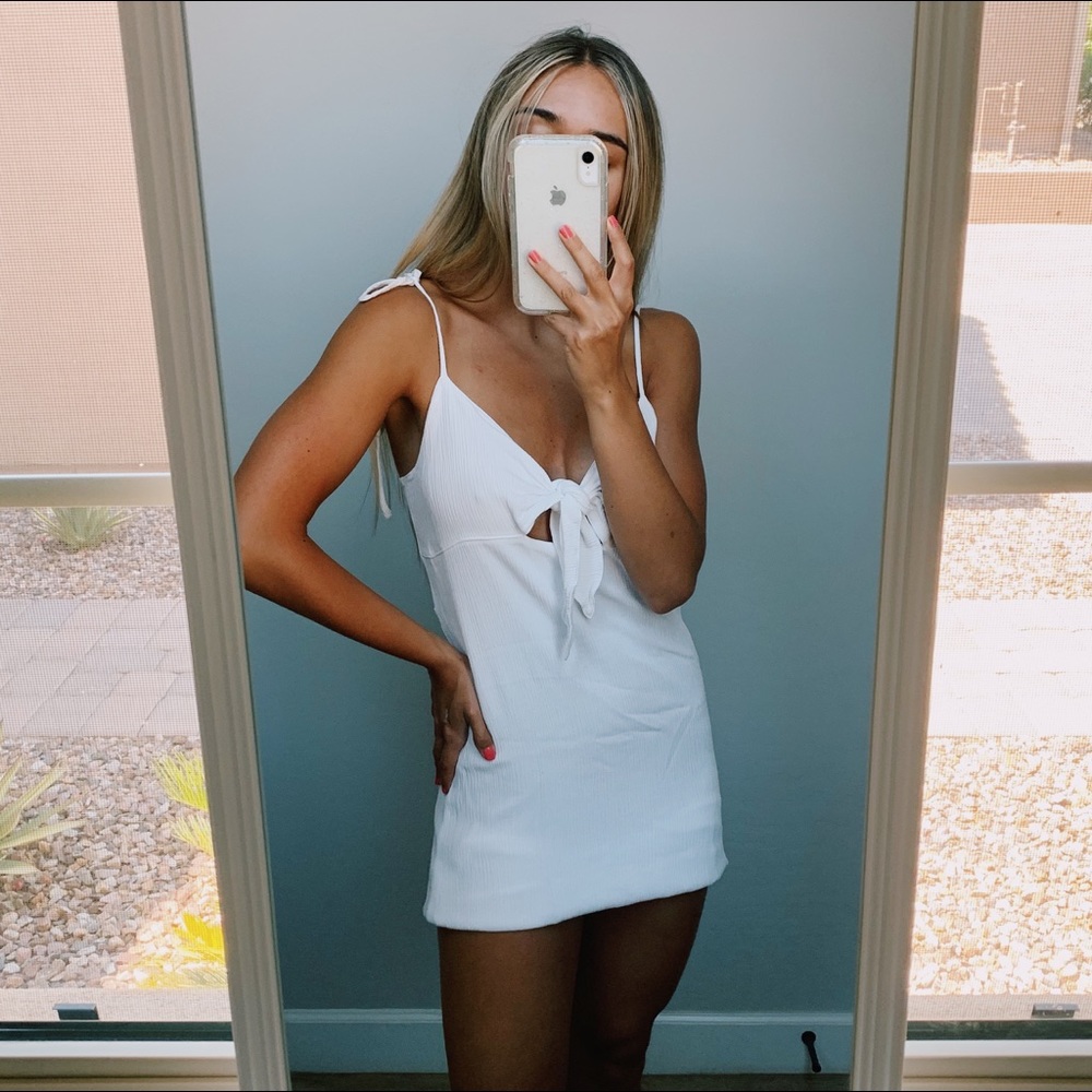 White mini dress